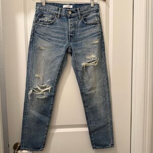 New Moussy Vintage Tapered Distressed Jeans Size 26